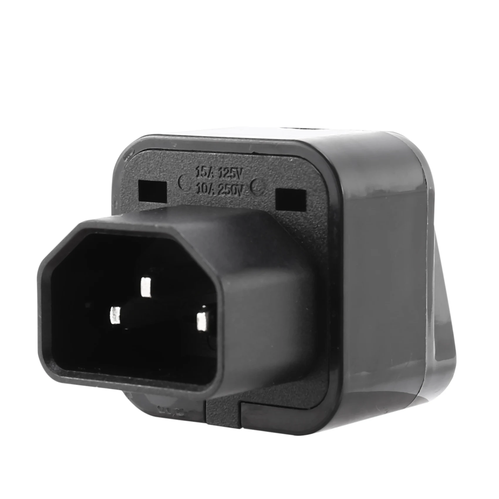 IEC 320 C14 to universal Female Power Adapter AC Power Plug Connector, Black