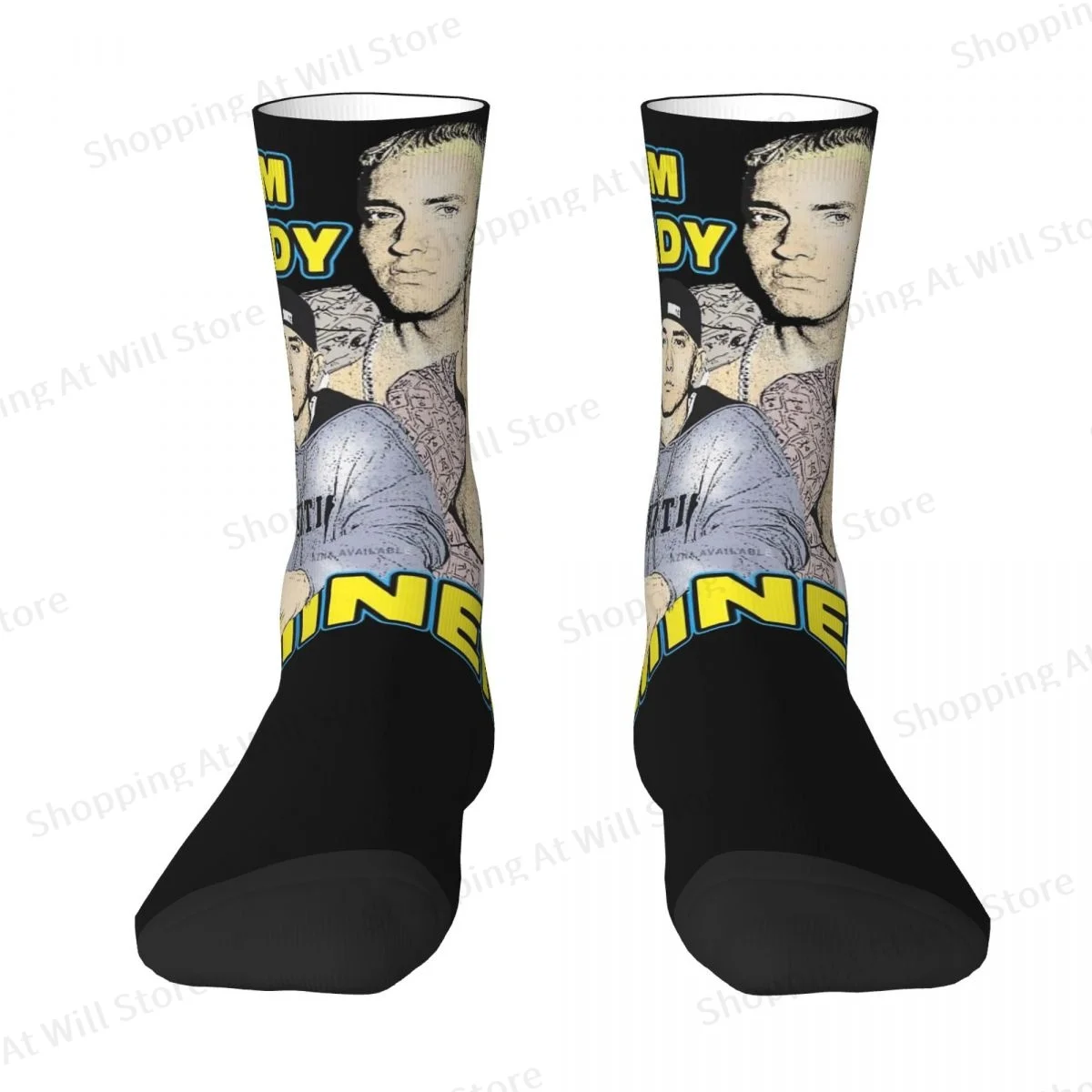 Famous Rapper Eminem 2024 Men Women Happy Socks Outdoor Novelty Spring Summer Autumn Winter Stockings Gift