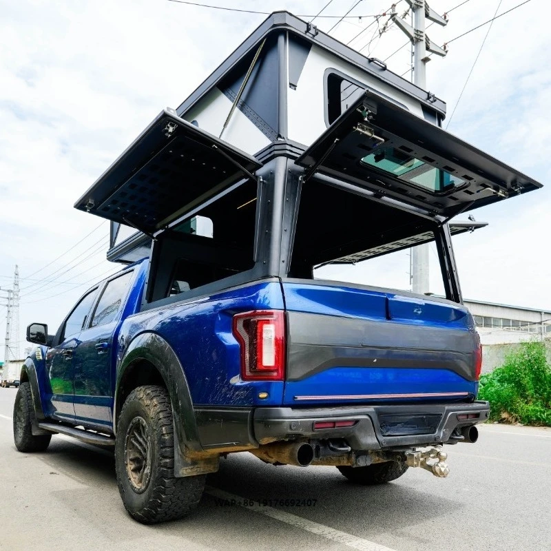 Huntoo Outdoor Camping Hard Shell Roof Top Tent Aluminum Pop-Up Truck Camper