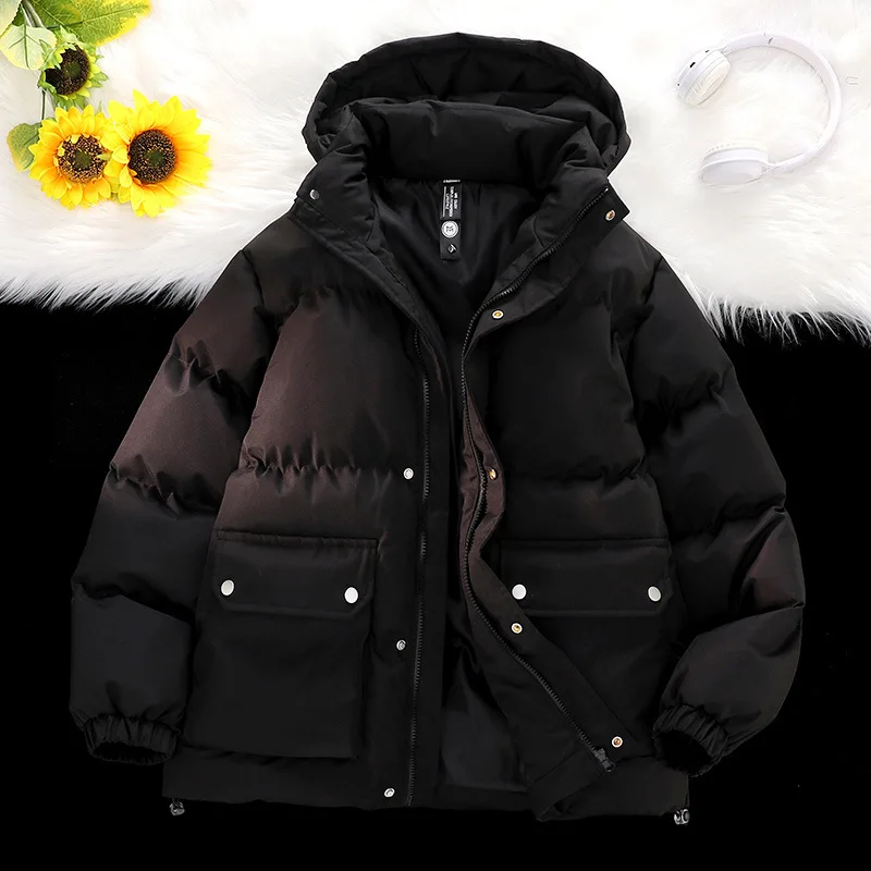 Hooded Down Jacket Men 2022 Winter Fashion Man Short White Duck Down Jacket Warm Thicken Letter Print Coat Puffer Jacket Women