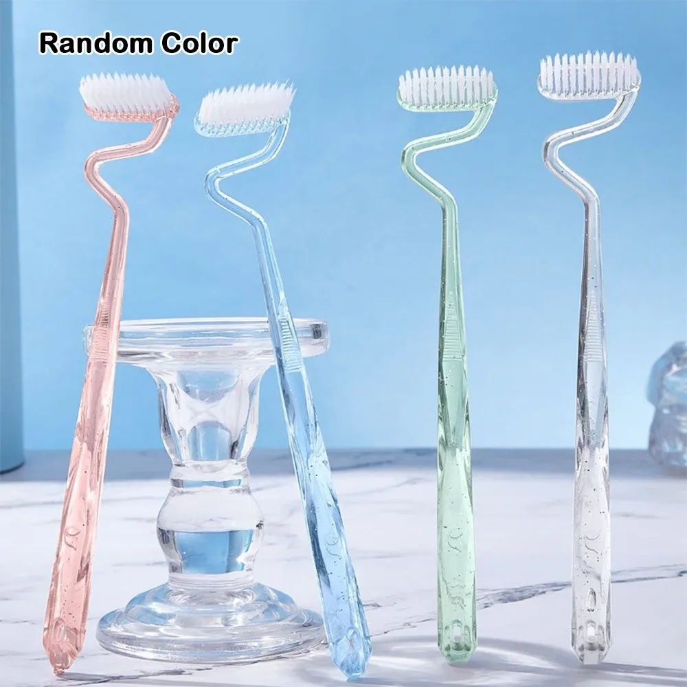New Soft S-shaped Toothbrush Massage Oral Care Interdental Brush Tongue Coating Cleaning Vertical Toothbrush Adults