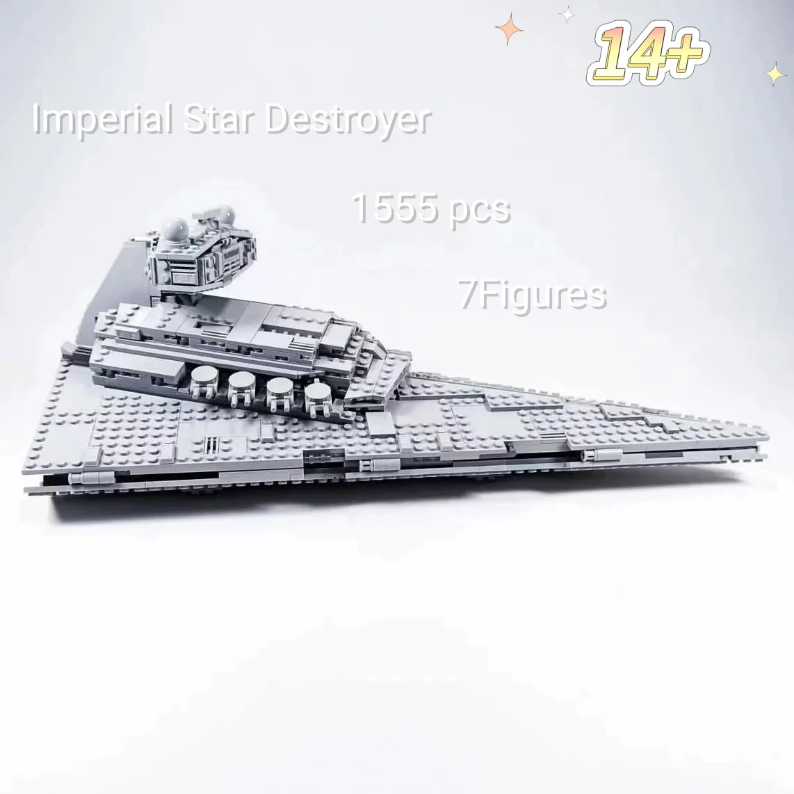 

Interstellar theme 1555pcs UCS Star Battle Imperial Star Destroyer Building Block With 7 Dolls Holiday Birthday Gifts
