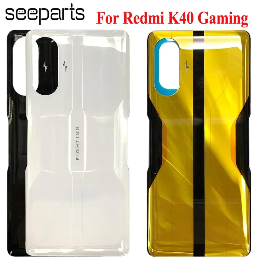 New For Xiaomi Redmi K40 Gaming Back Battery Cover Glass Rear Housing Door Case Replacement For M2012K10C M2104K10AC Back Cover