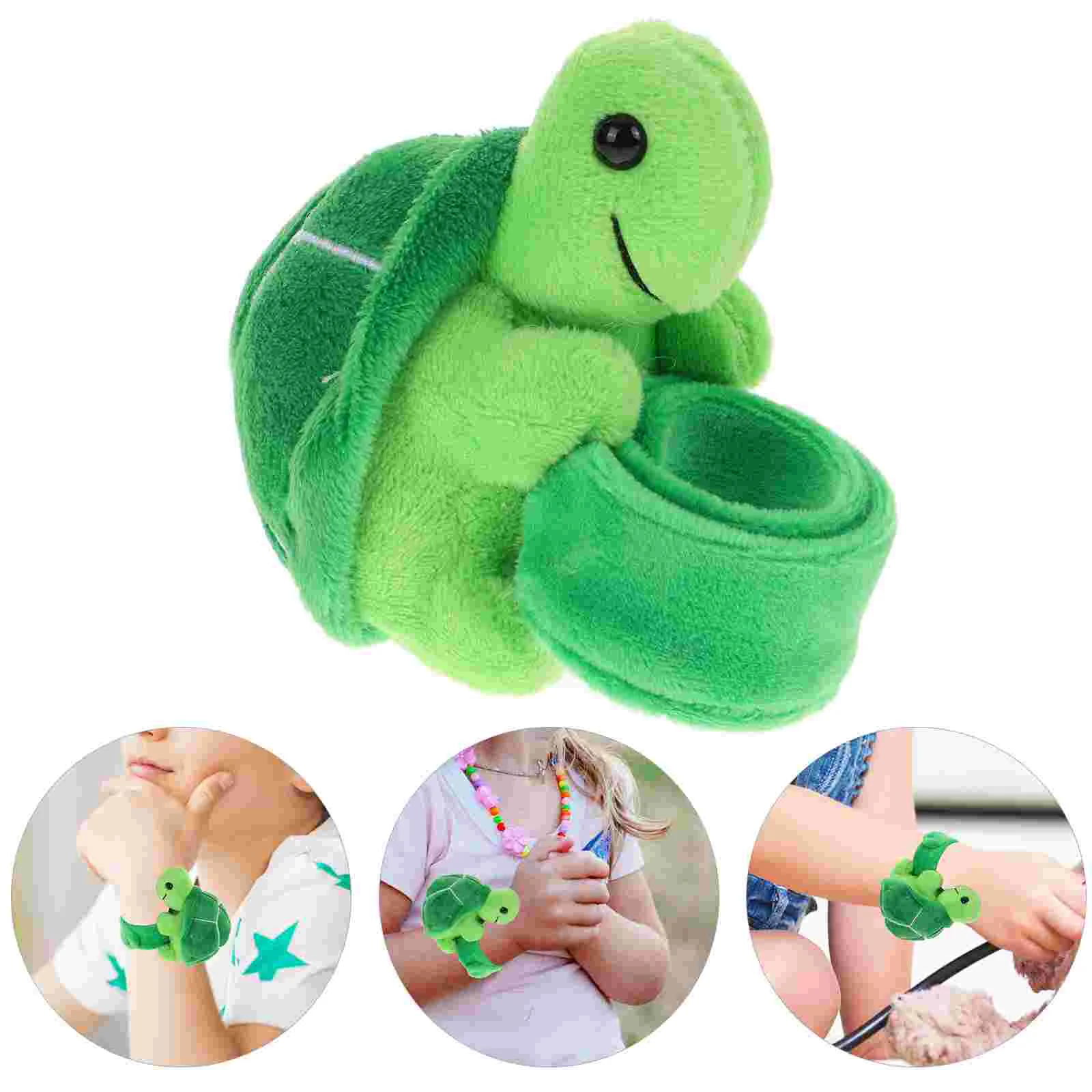 Plush Ring Patting Wrist Band Slap Bracelets Party Favors for Kids Snap Cute Animal Baby Toys