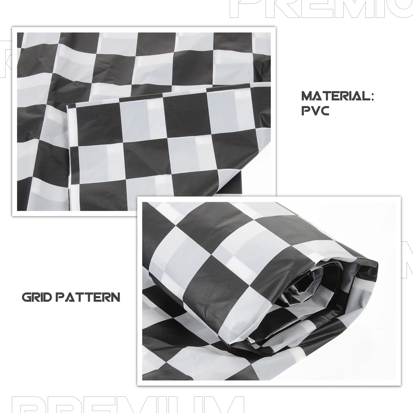 

Waterproof Table Cover Black White Grid Pattern 137x137cm Oil Proof Stain Resistant Seamless Tablecloth for Parties Dining