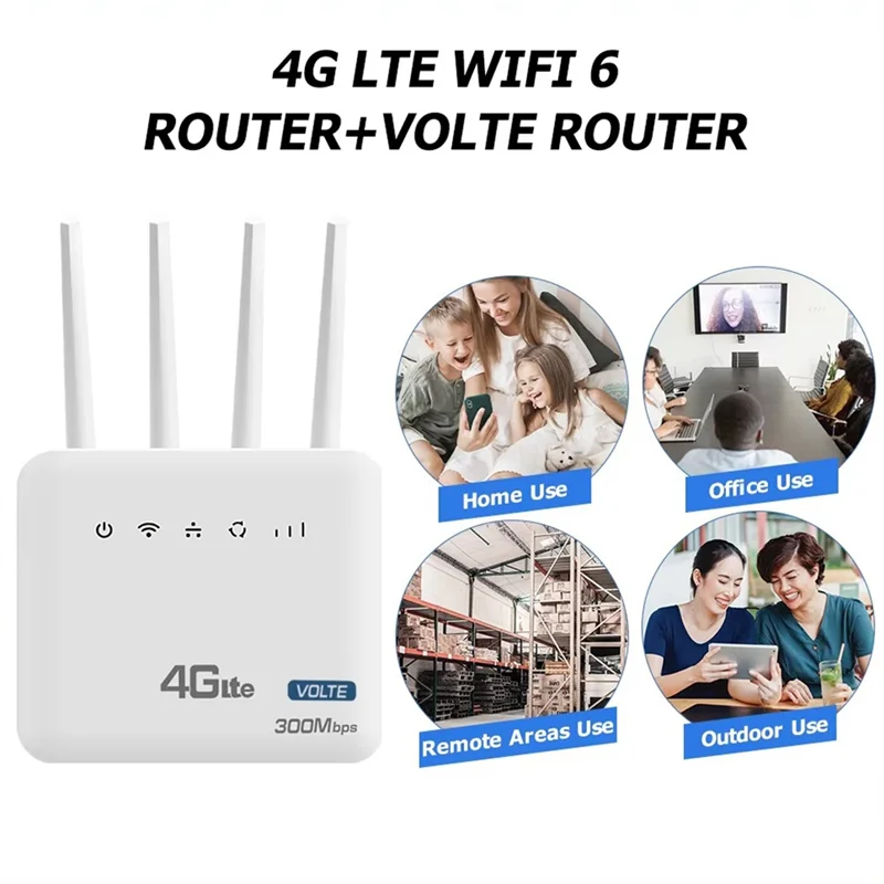 【Superdeals】4G LTE Wifi Router 300Mbps Wifi 6 Modem SIM Card Slot For Eu Africa Asia EU-PLUG