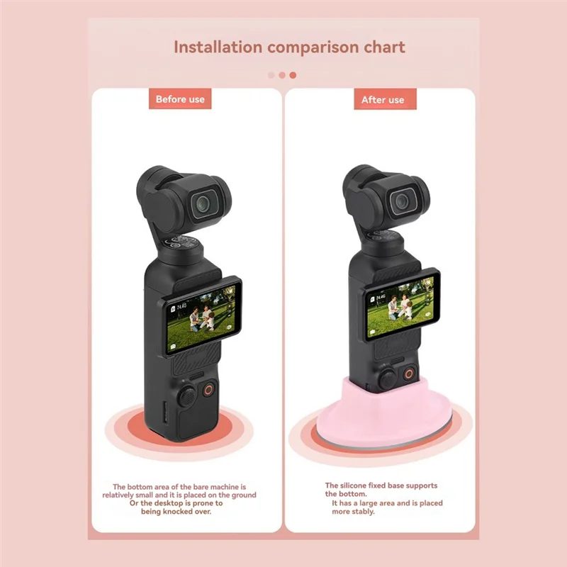 APPLIA-For DJI Osmo Pocket 3 Desktop Stand Holder Non-Slip Silicone Base Fixed Support For Handheld Gimbal