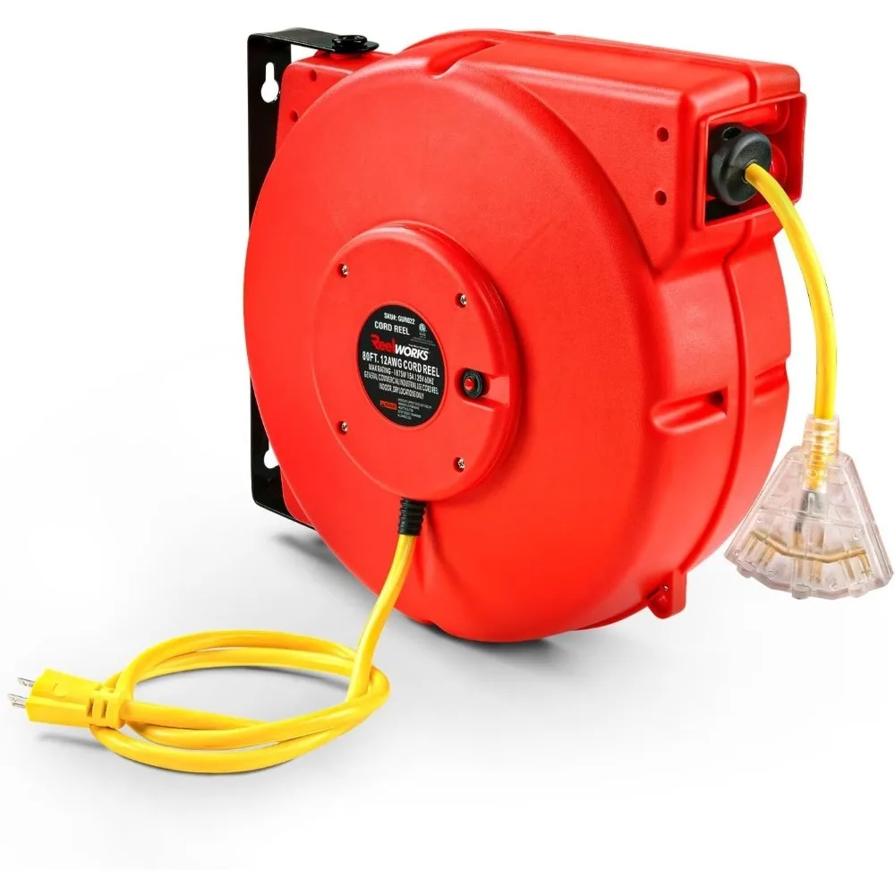 جديد - بكرة سلك تمديد قابلة للسحب أطول صناعية 12awg × 80' قدم تجارية ممتازة ومرنة للغاية - توصيل سريع #1