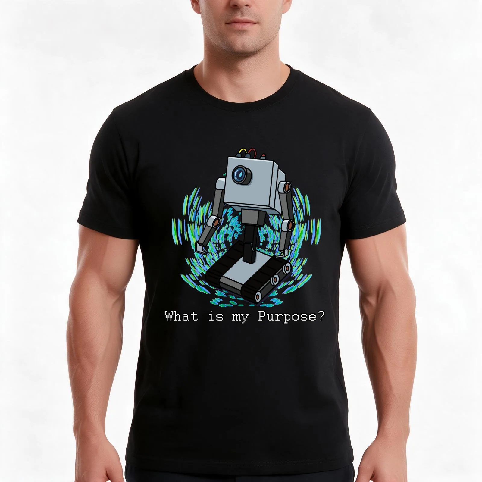 Butter Robot T-Shirt, Summer Casual Cotton Tee, Oversized Streetwear Tops, Vintage Graphic Print, Loose Fit Short Sleeve