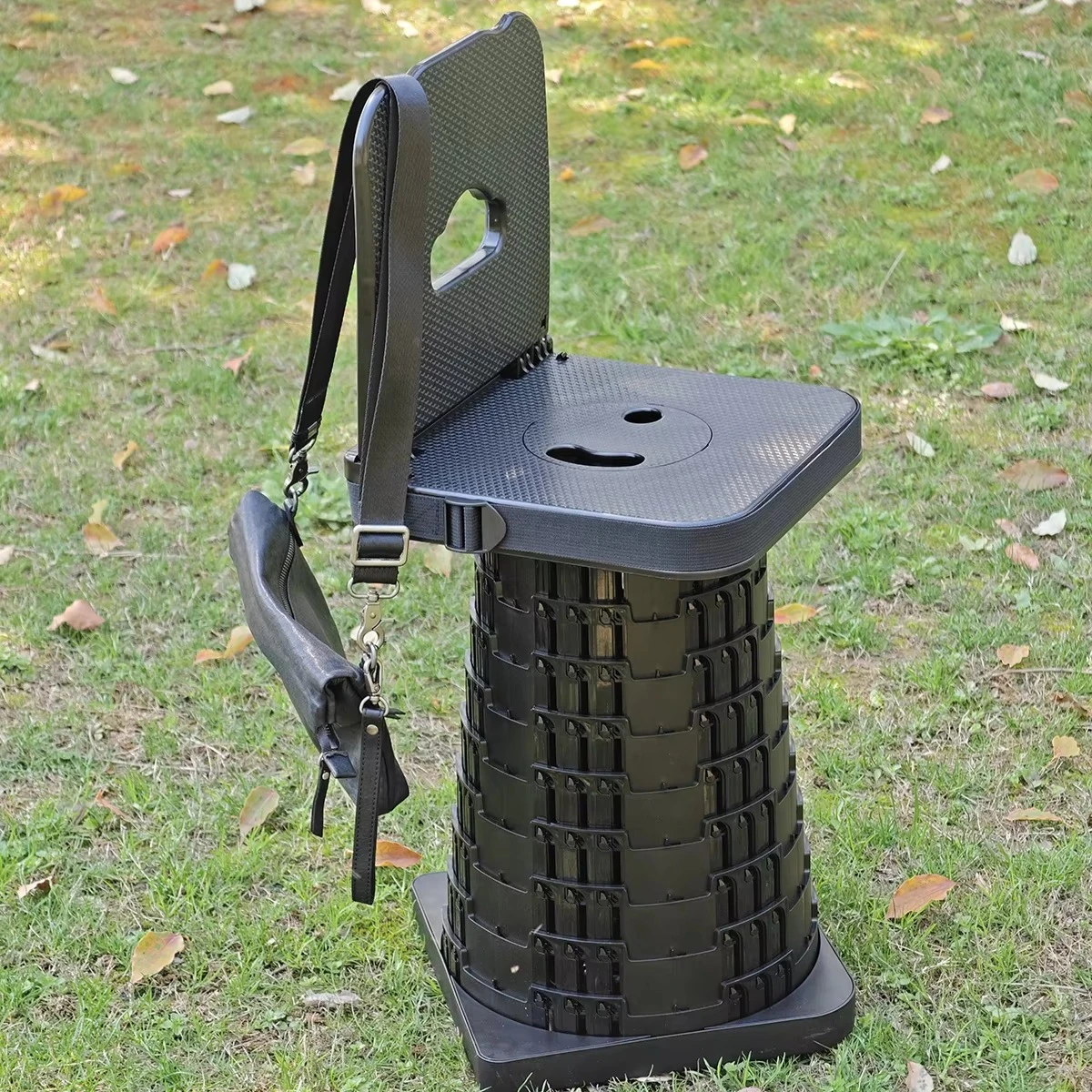 Portable Telescopic Chair 660lbs Capacity Collapsible Design for Hiking 30cm Square Wider Seat for Outdoor Living Room Kitchen