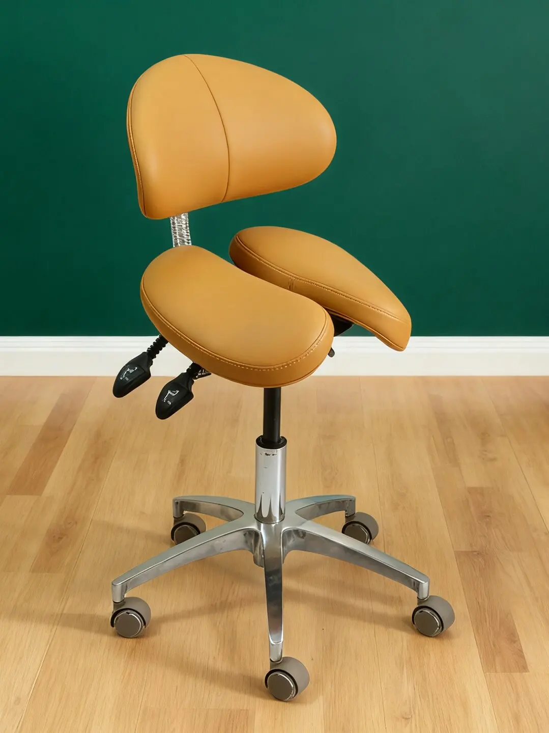 saddle ergonomic Qingzhu chair, double-leaf riding chair, adjustable backrest, height-adjustable doctor's chair, dentist's