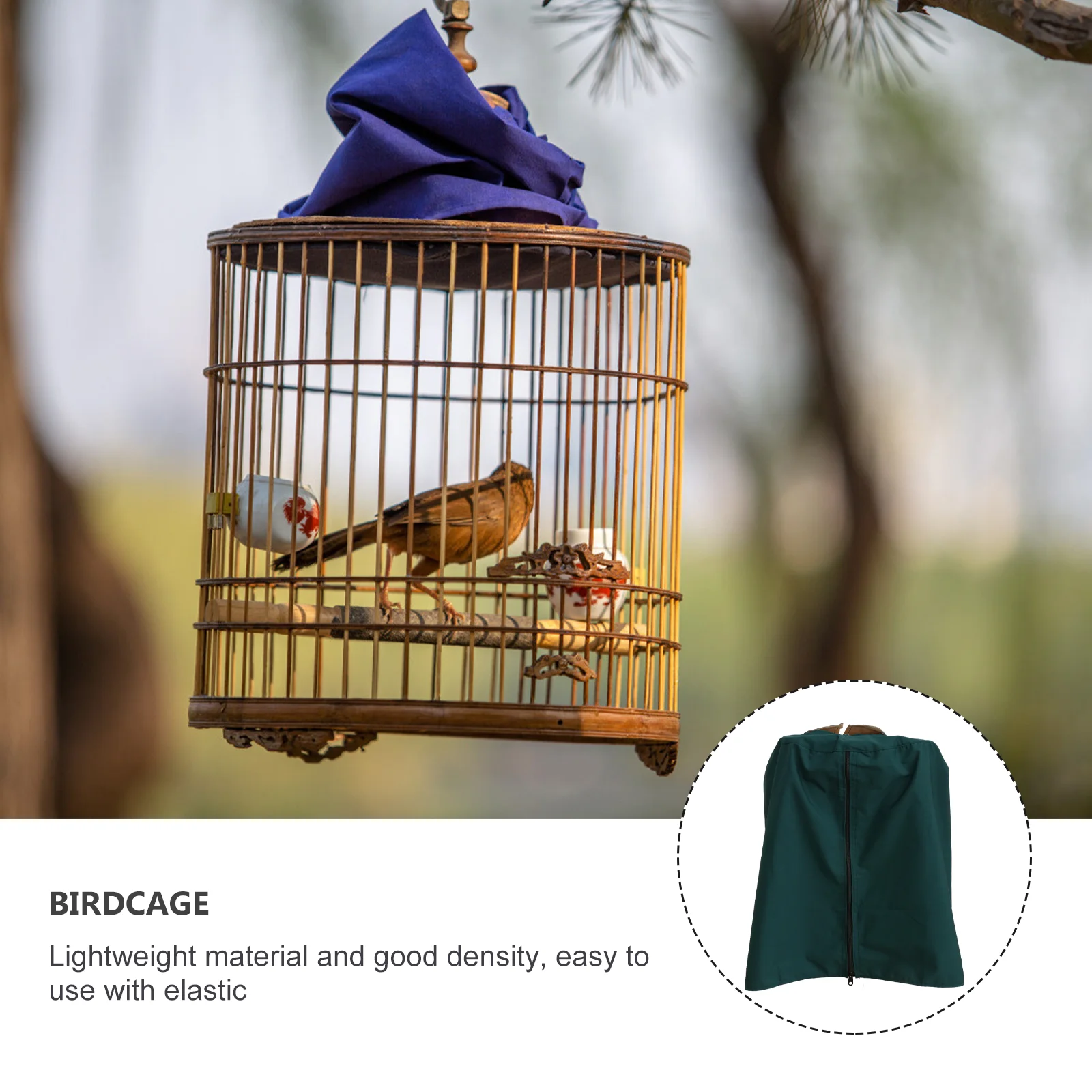 

Cage Cover Mesh for Bird Nest Cockatiel Windproof Sun Rain Shelter Breathable Polyester Fabric Easy Access Zipper Door
