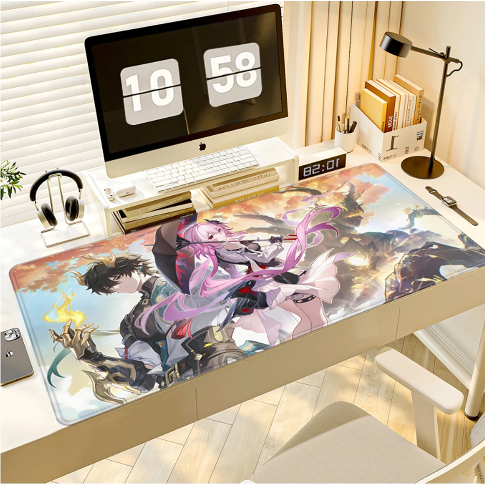 mouse-pad-kawaii-girl-evernight-march-7th-honkai-star-rail-gaming-anime-tapete-de-mesa-antiderrapante-grande-protetor-para-teclado