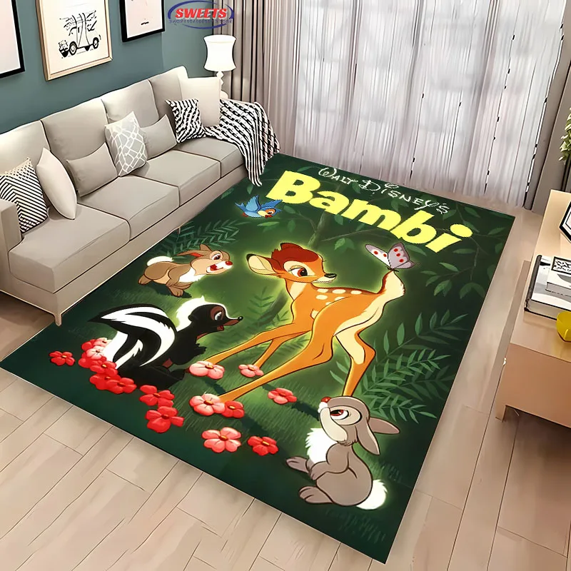 Disney Bambi Area Soft Carpet,Living Room and Bedroom Household Items, Children's Room Sofa Mat,Doormat Floor Anti-slip Rug,Gift