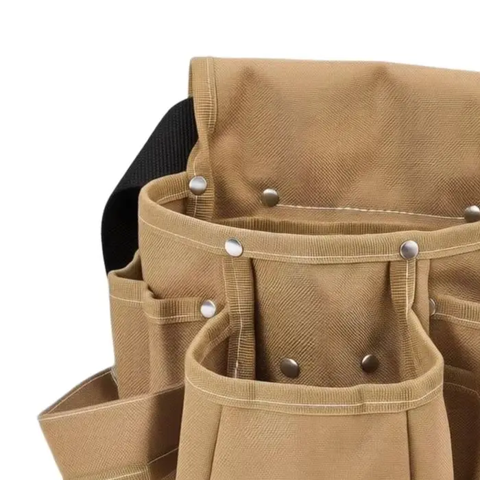 Adjustable Oxford Tool Belt Pouch For Multi Pocket Waist Bag With Hammer Loop And Tape Clip For Electrician Carpenter Woodworker