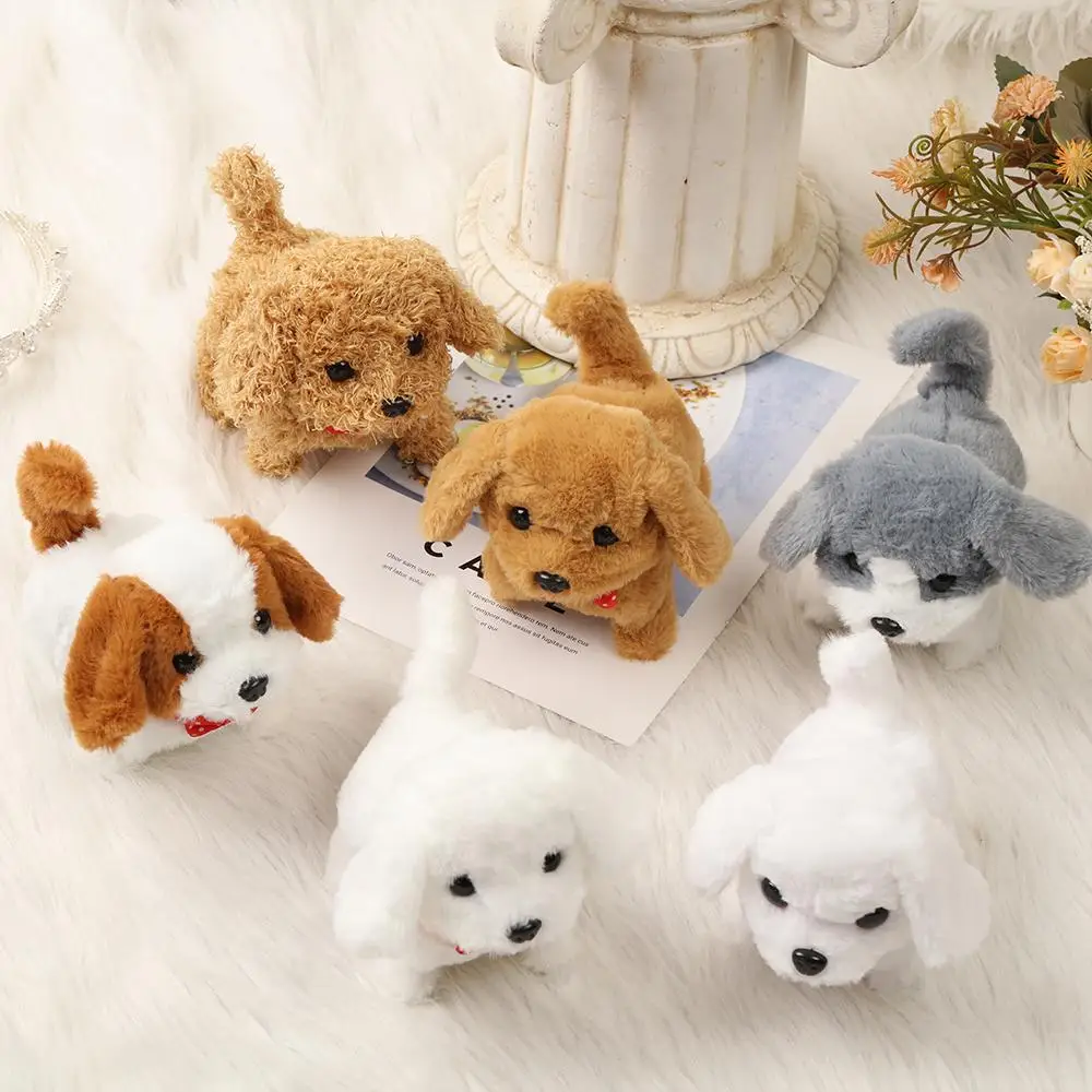New Plush Robot Puppy Walking Barking Puppy Plush Toy Tail Wagging Interactive Simulated Puppy Chilren