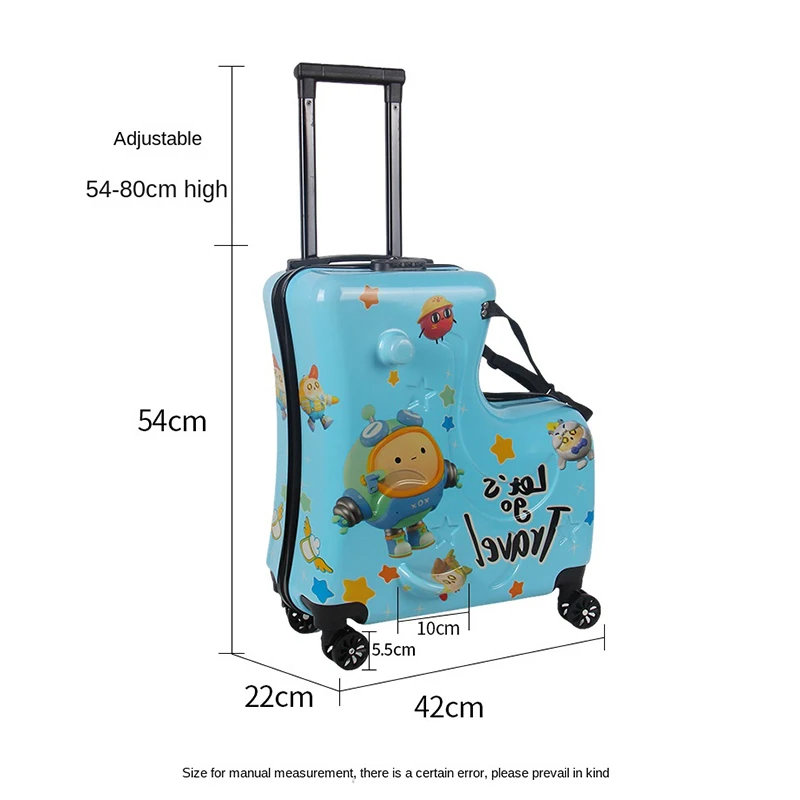 Wholesale 10-Pieces Child Suitcases Travel Can Sit and Ride on Trolley Luggage Kids Cartoon Cute 20\