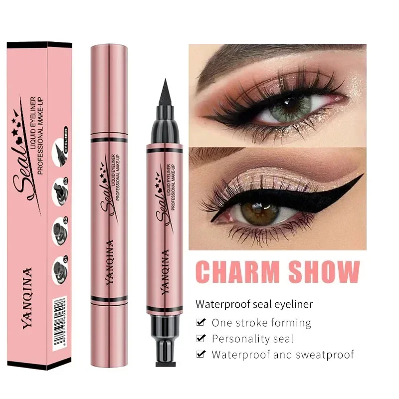 Eyeliner Stamp Seal Pen Long Lasting Waterproof Fast Dry Double-ended Eye Liner Liquid Black Pencil Make-up for Women Cosmetics - view 3