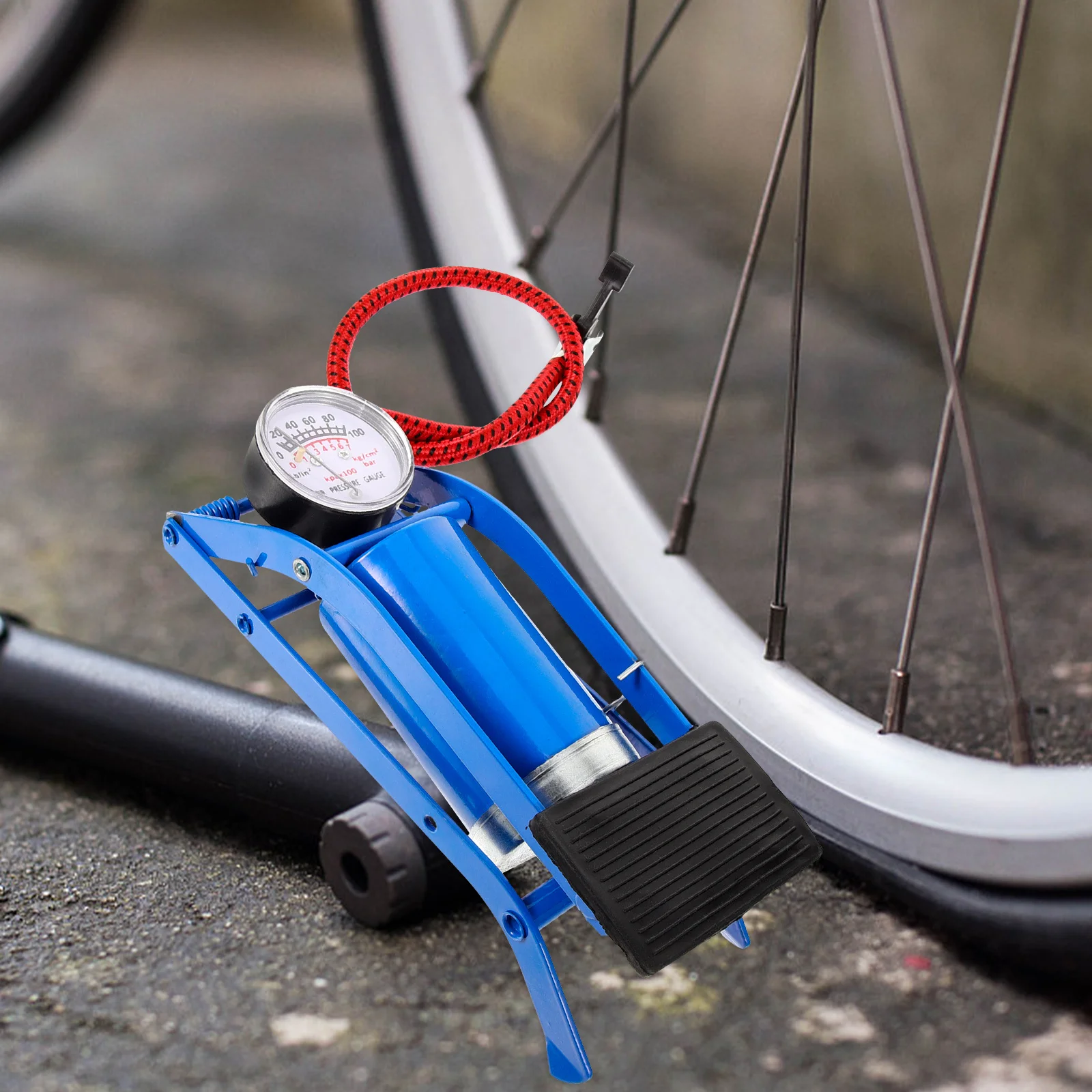 

High pressure Foot Pump Compact Lightweight Great for Cycling Inflate Bike Tire Metal Material Practical Durable Portable Multi