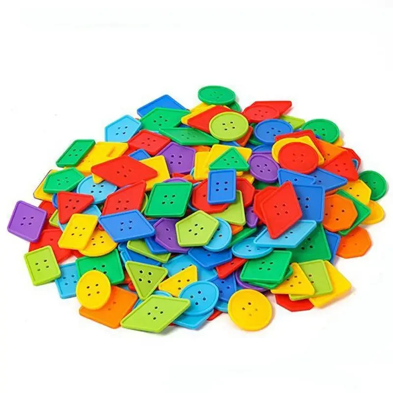 20 Pcs Montessori Toys Educational Toys for Children Early Learning Geometric Blocks Threading Buttons Teaching Aids