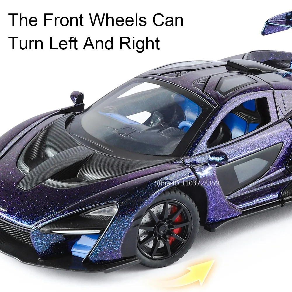 1:24 セナパナメーラスプレーおもちゃスポーツカーモデル合金ダイキャストドアオープンプルバックサウンドライトシミュレーションスーパーカーキッズギフト