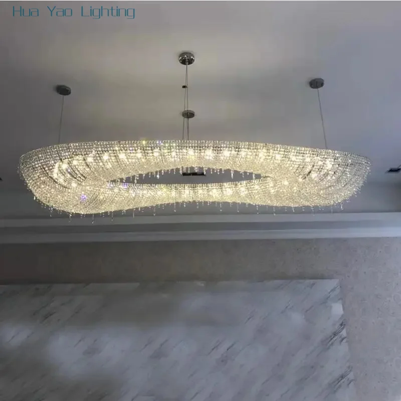 Luxurious crystal art chandelier Villa creative island restaurant designer hotel decorative lighting project lamp