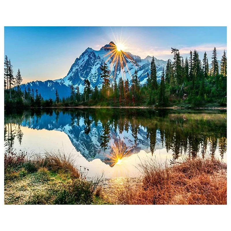 【NOW SAVE】Digital Canvas Painting Acrylic Oil Painting Kit To Draw Adult And Children's Painting Pictures By Mountain River