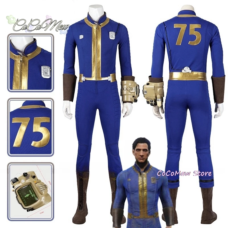 Game Fall Cos Out Vault 75 Cosplay Costume Jumpsuit Armor Uniform Arm Props Hand Guard Accessories Lucy Maximus Halloween