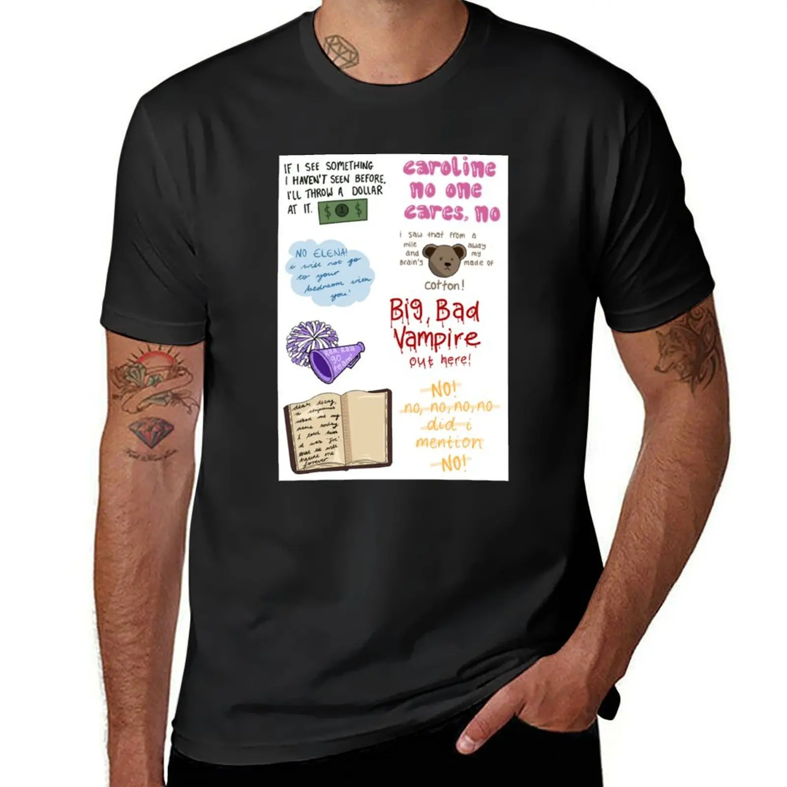 Damon quote sheet T-Shirt designer shirts kawaii clothes man t shirt men t shirts