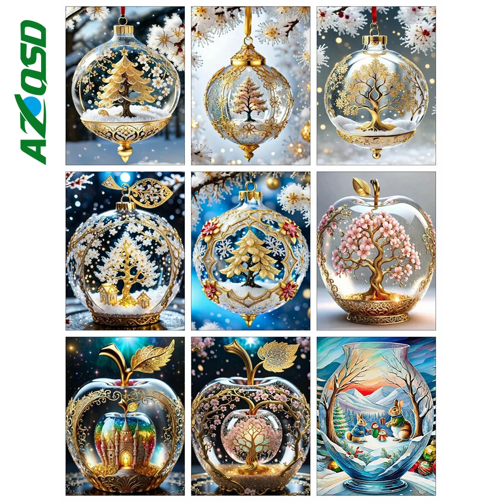 Azqsd Diamant Malerei Tier Fantasie Wohnkultur Tiger Panda Stickerei Katze Schildkröte Kreuz stich Anzug 30x30cm Rund bohrer