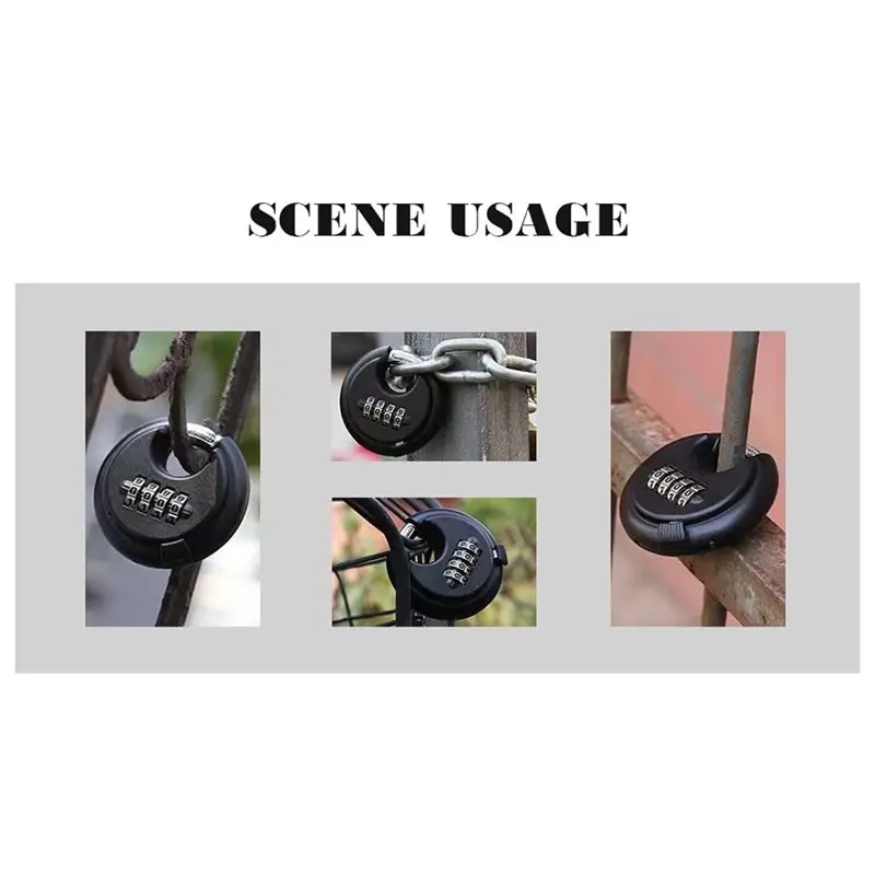 A01F-4 Digit Combination Disc Padlock For Sheds, Storage Unit, Gym Locker With Hardened Steel Shackle Lock