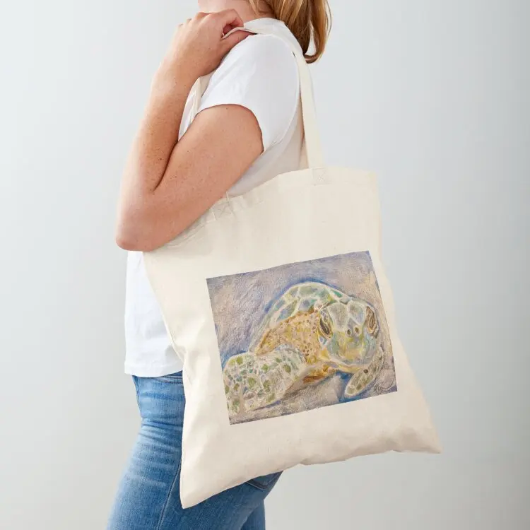 

Hawaiian Green Sea Turtle Tote Bag custom fabric bag Women bags Women's shopper hand bag ladies