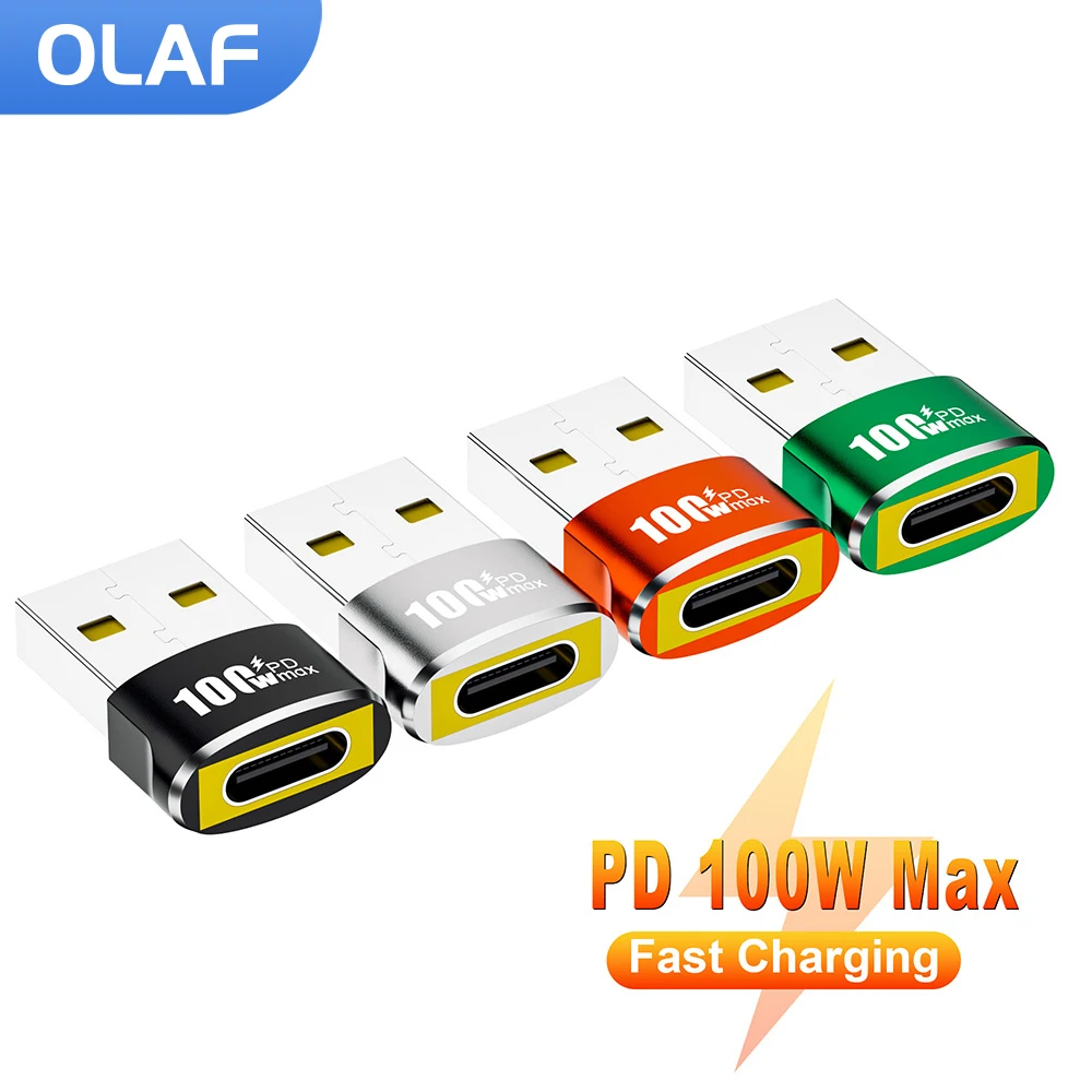 PD100W OTG USB 2.0 To Type C Adapter Type C Female to USB Male Converter Fast Charging Data Transfer For Macbook Xiaomi Samsung