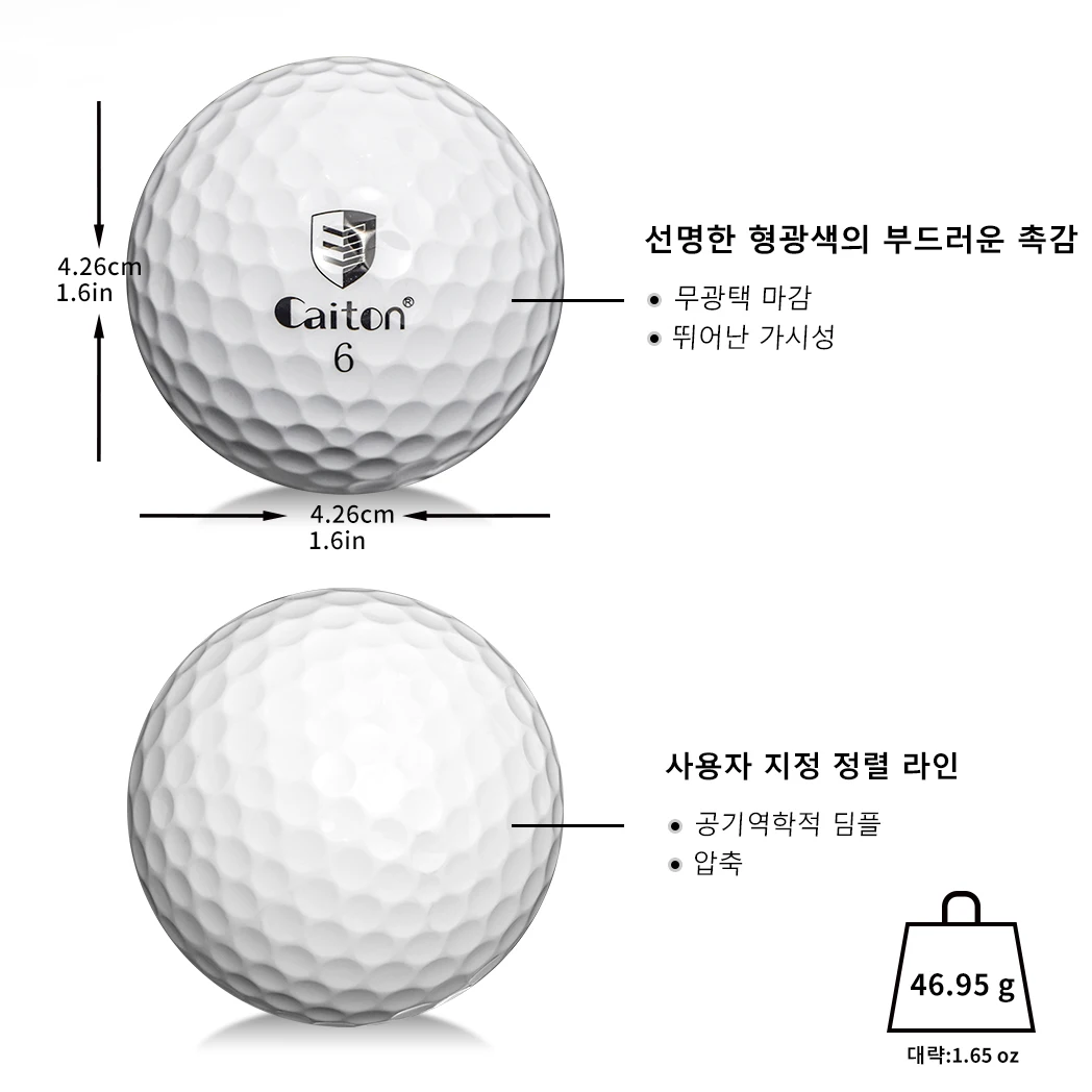 Caiton 50pcs 3-Layer Golf Balls - 332 Dimple, Max Distance, Spin Control, Durable, Accurate - Ideal for Training & Play