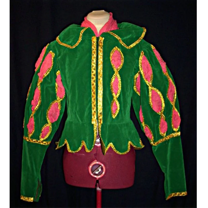 

Custom Made Men's Tudor Elizabethan Cosplay Costume Red And Green Uniform Tudor Kings Festive Top Jacket