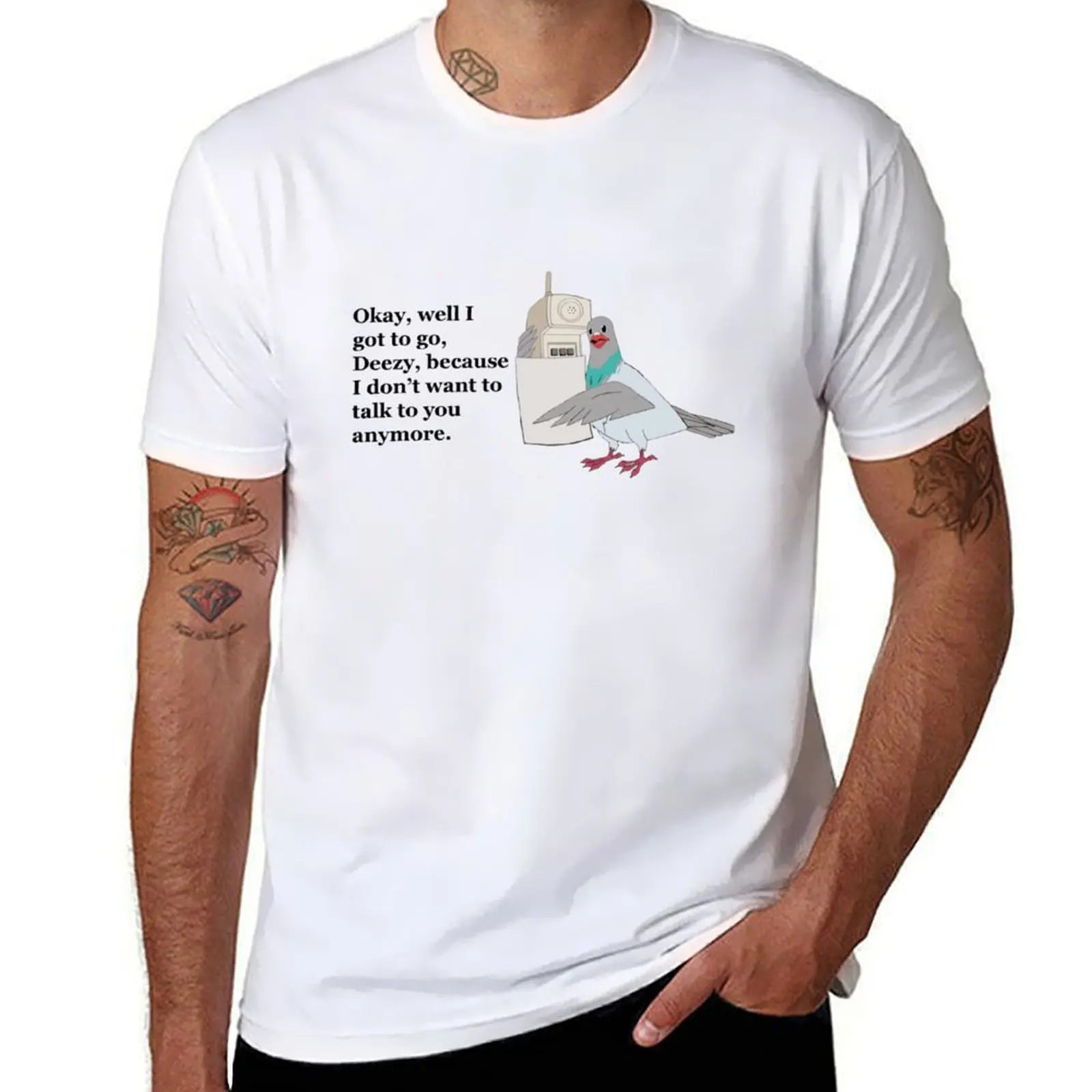 

Mike Tyson Mysteries-- Pigeon Phone T-Shirt man t shirts cotton anime t shirts for man