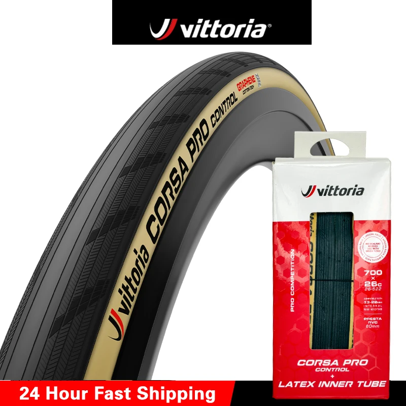 Vittoria Road Bike Tires Corsa Pro Control Suit 700C X 28+Latex Tube Set GRAPHENE 2.0 320 TPI Cotton Road Tube-type High-perform