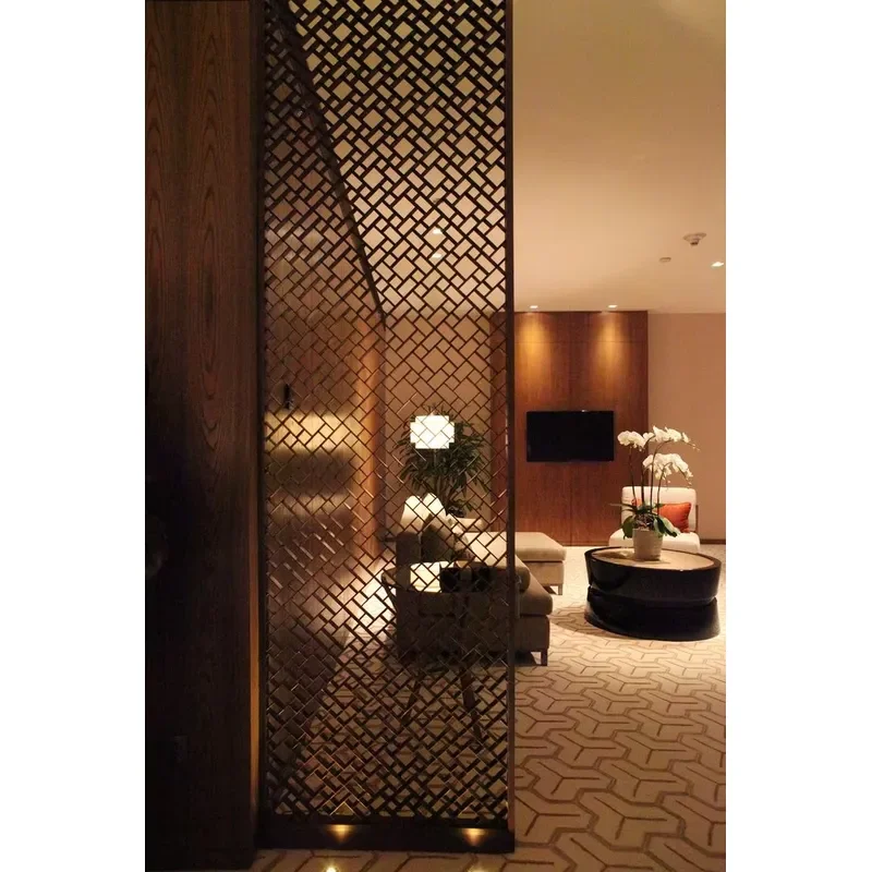 Custom Stainless Steel Waterproof Panel Screen Divider for Hotel Indoor Interiors Foldable Decorative Wall Screen
