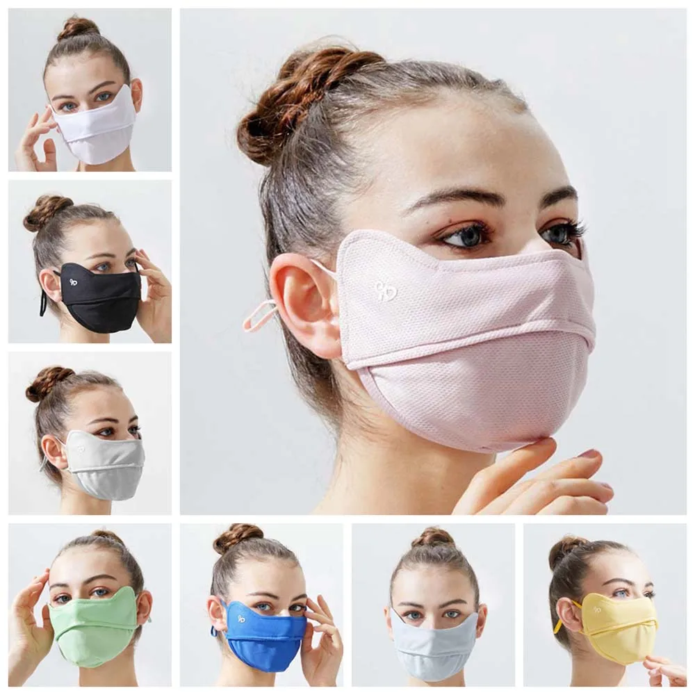 Breathable Anti-UV Face Cover Ice Silk Mask Face Shield UV Protection Summer Face Cover Summer Adjustable Sunscreen Veil Sports