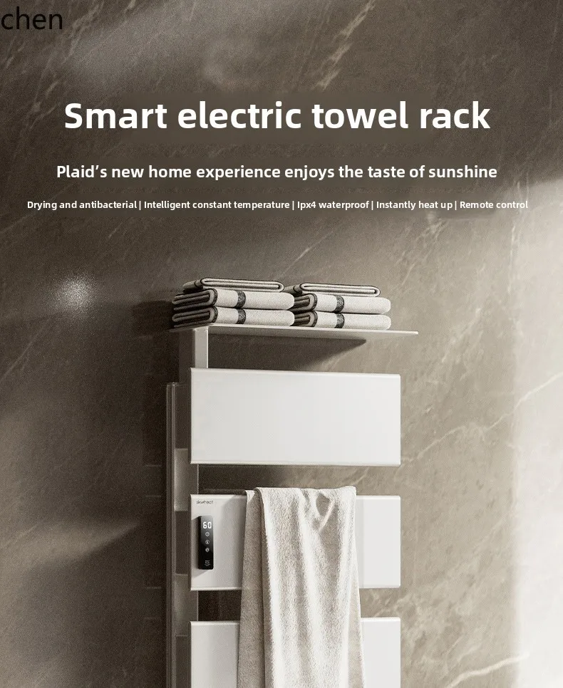 LXC portasciugamani elettrico intelligente automatico per asciugatura e disinfezione WC bagno portasciugamani riscaldante senza punzonatura