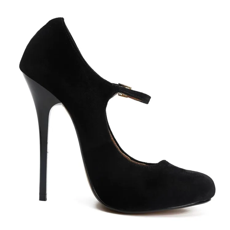 السوبر عالية مشرق الأحمر المخملية مضخات 13 سنتيمتر رقيقة الكعوب الكاحل حزام جولة تو امرأة ليوبارد الجلد المدبوغ T-مرحلة نادي أحذية عالية الكعب #6