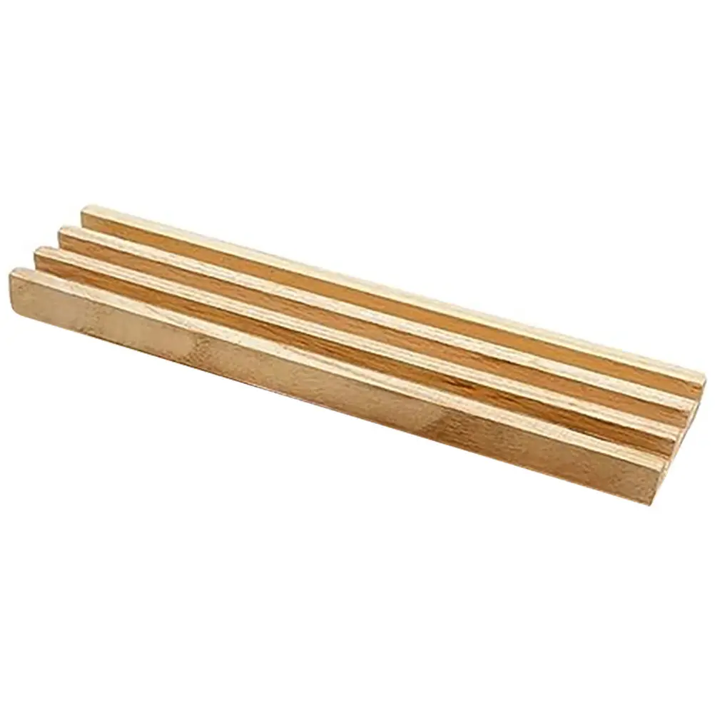 Wooden Domino Tray Natural Wood Base Domino Tiles Holder Oblique Angle Storage Rack Multi-Functional Game Display