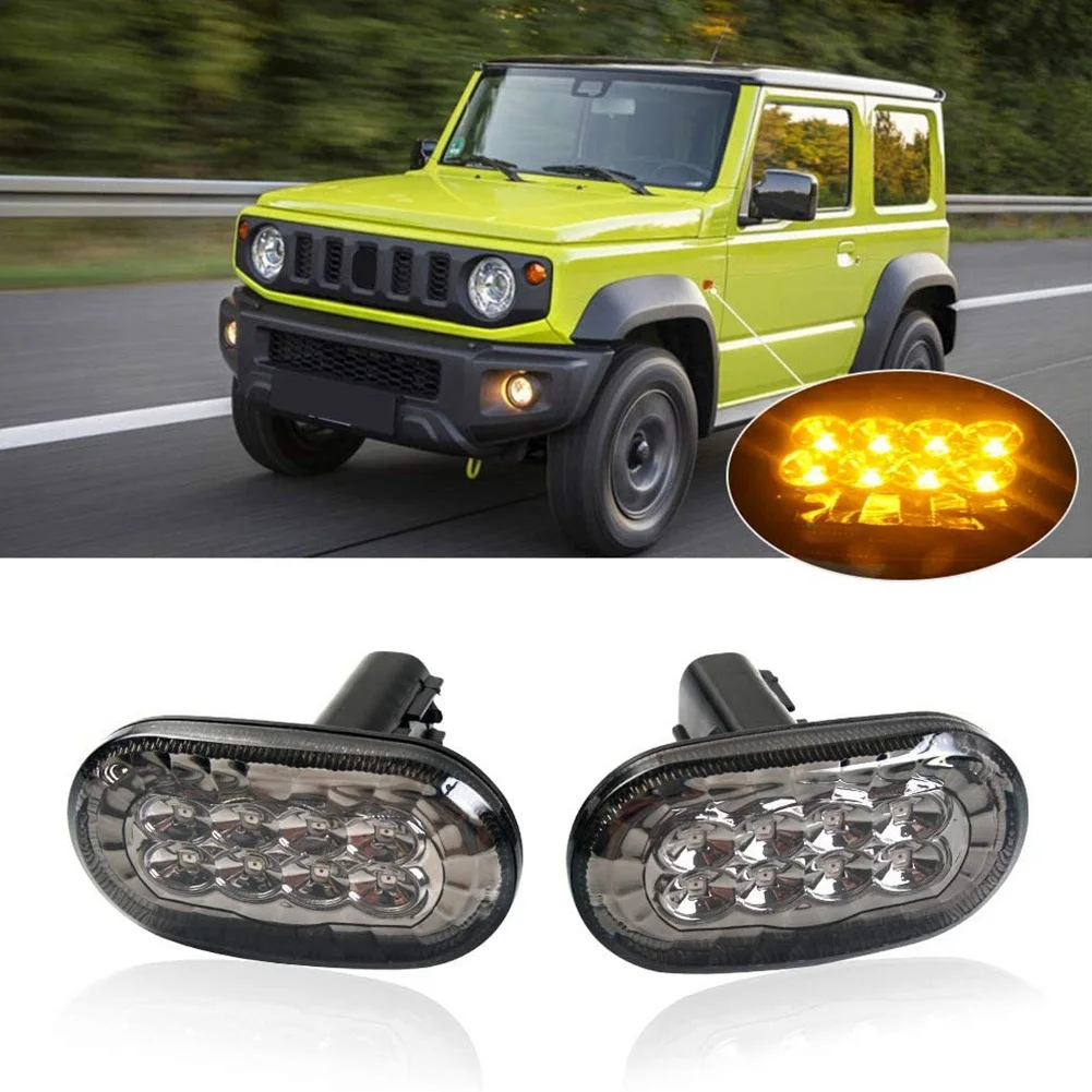 Amber LED Side Marker Lights for Suzuki Jimny JB74 JB64 2018- Turn Signal Indicator Light Replacement, Smoked