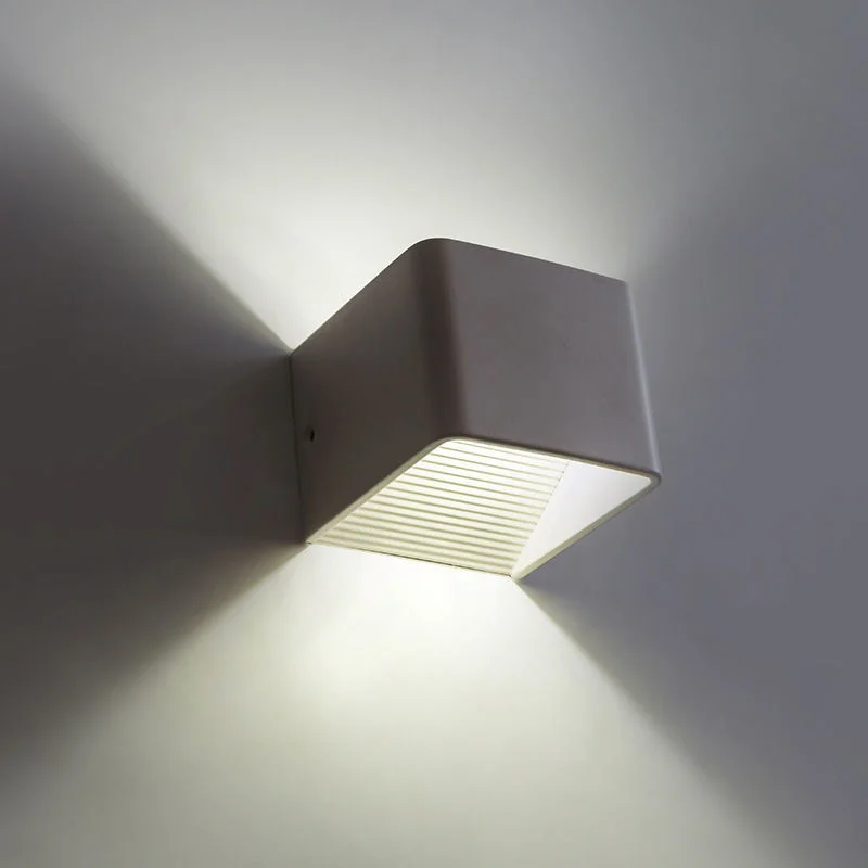 5W LED Modern Square Wall Lamp Surface Mount Cube Up and Down Wall Light Indoor Home Bedroom Bedside Living Room Porch Lighting