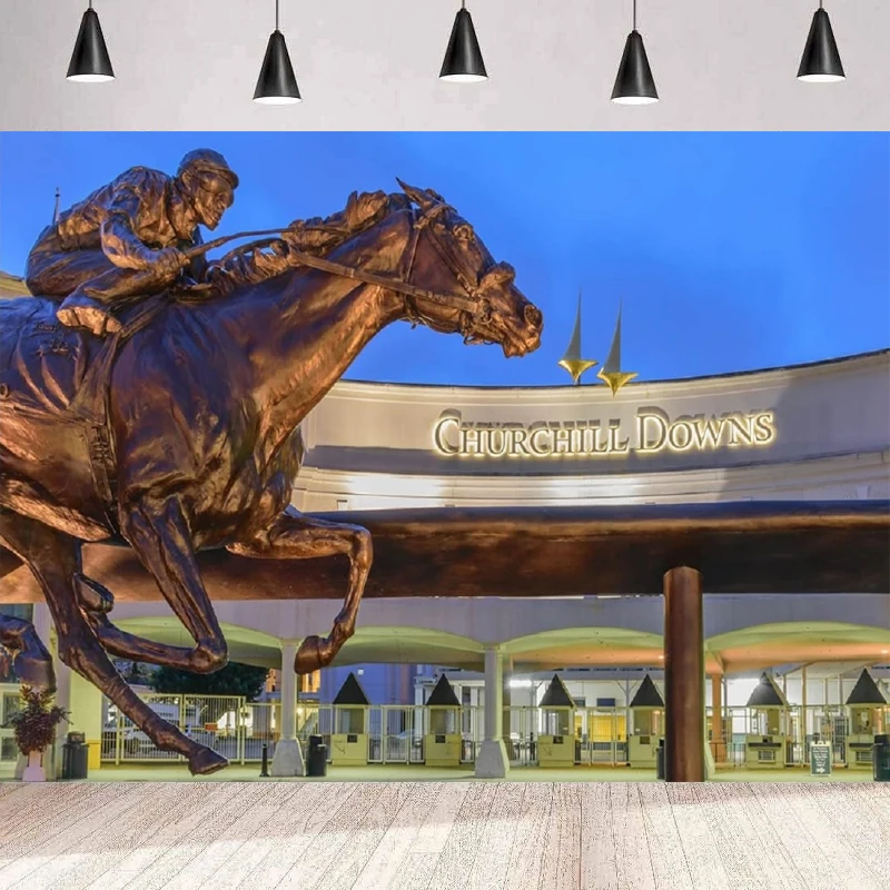 Фон для фотосъемки Churchill Downs, декор для вечеринки в стиле Кентуккийского Дерби, фон для оформления комнаты, настенный баннер, портретный постер