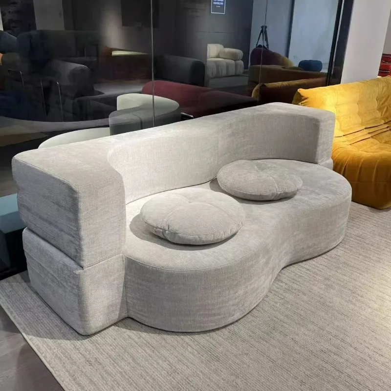 Cross-border small apartment sofa bed folding dual-purpose straight row living room double cloth sofa