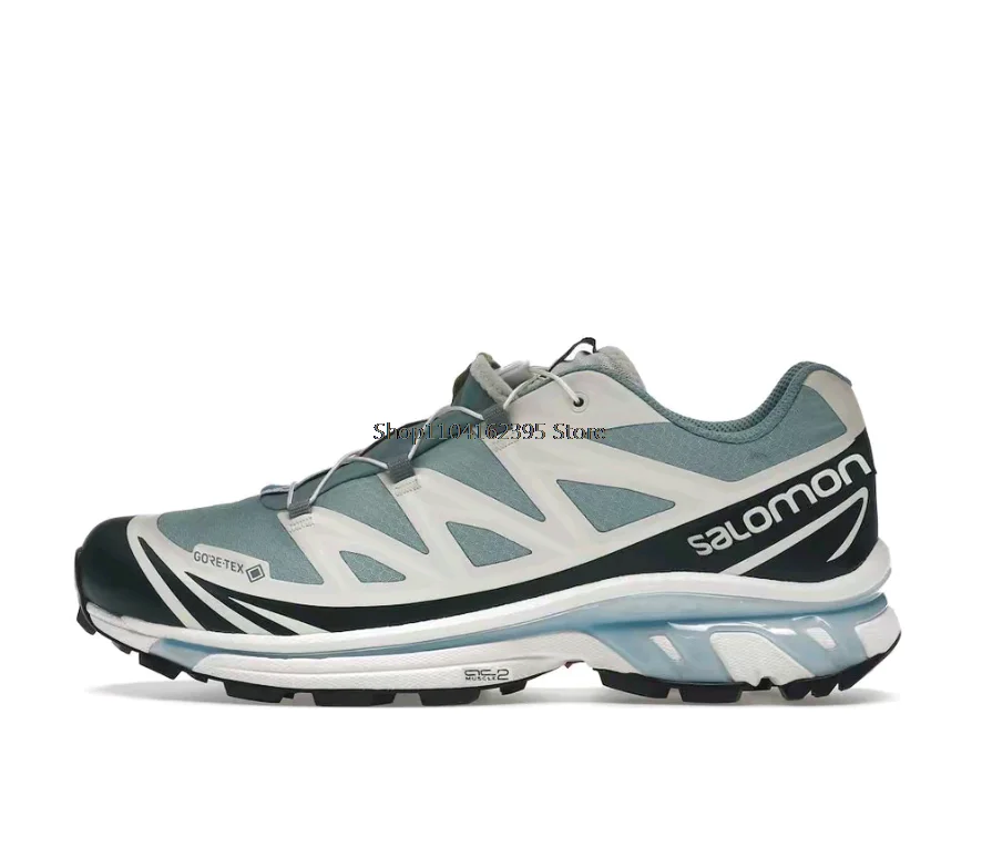 SALOMON XT-6 KITH Gore-Tex "Azul" Zapatillas de correr de piel antideslizantes y resistentes al desgaste de corte bajo para hombre y mujer beige azul