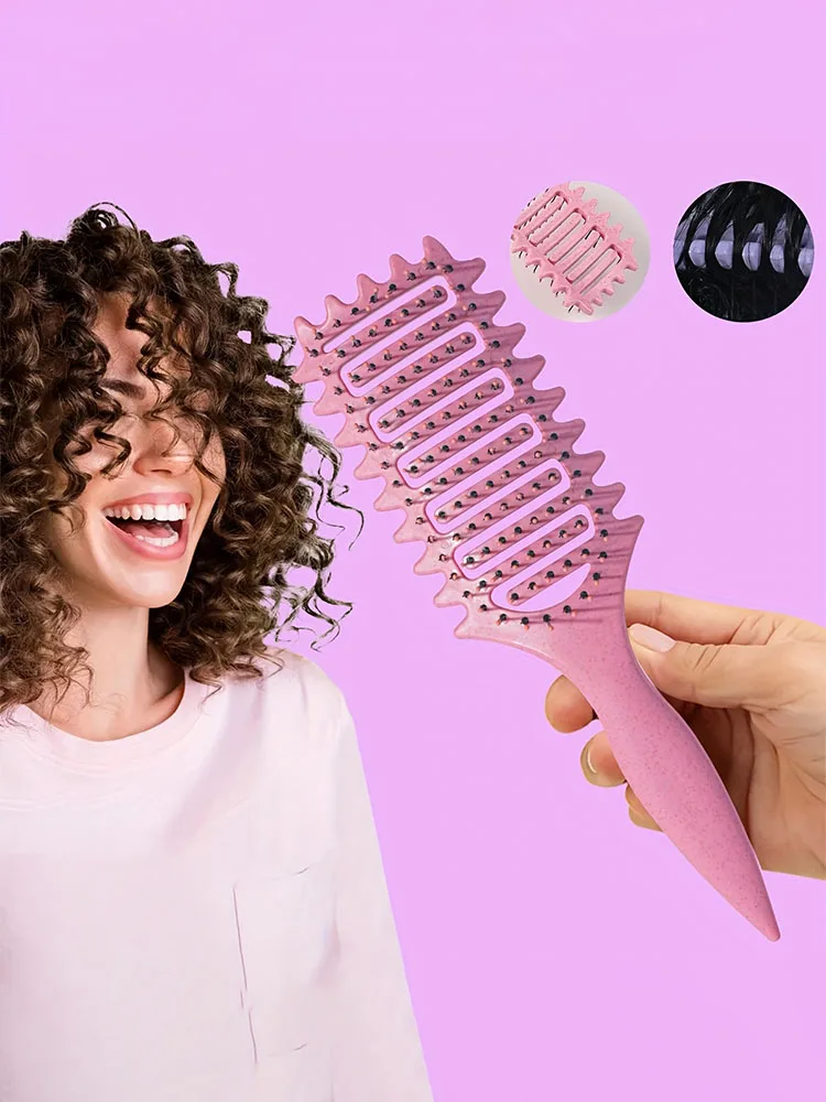 Locken-Definierbürste mit Hohlraumdesign, Entwirrbürste für nasses, lockiges Haar, Formgebende Lockenbürste, Friseurwerkzeug – Detail 12