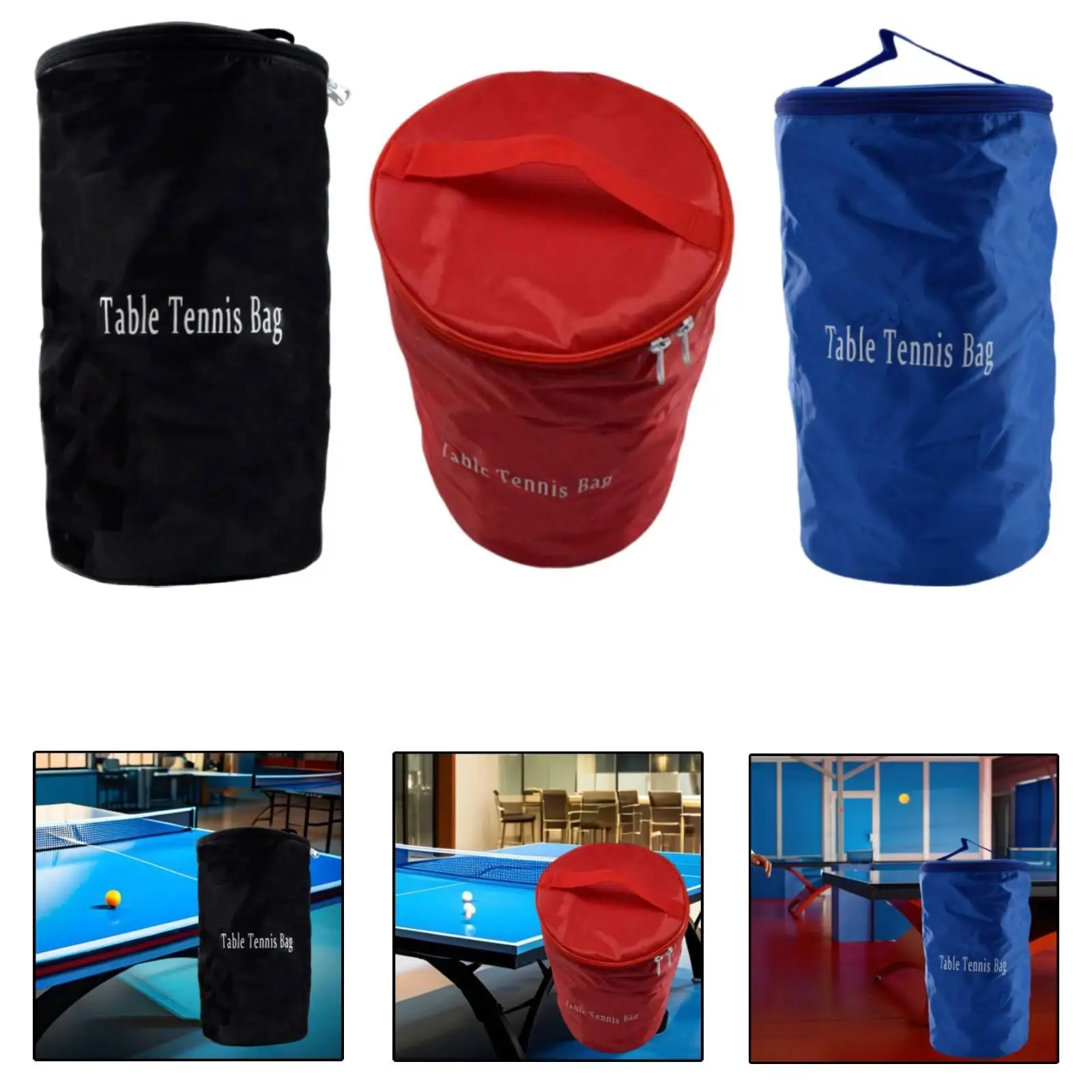 

Table Tennis Ball Bag with Zipper High Capacity Pingpong Storage Case for Training Tools and Accessories