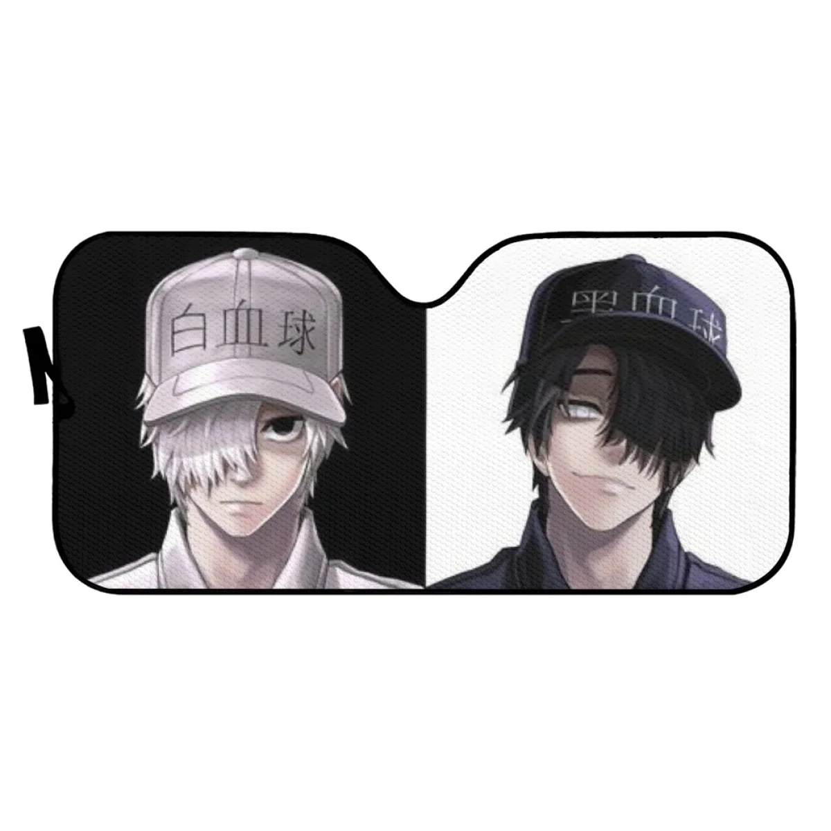 Car Front Window Sunshade Anime Cells At Work Pattern Fold-up UV and Heat Easy to Intall Windshield Sun Shades Fit Most Cars